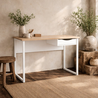 Wyld Haus Billabong White And Natural Oak 1 Drawer Desk - image 1