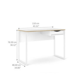 Wyld Haus Billabong White And Natural Oak 1 Drawer Desk - thumbnail 8