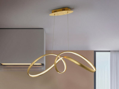Luminosa Lighting Luminosa Lia Integrated Led Pendant Light, Gold Leaf - Uk Stock - image 1