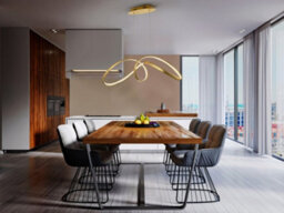 Luminosa Lighting Luminosa Lia Integrated Led Pendant Light, Gold Leaf - Uk Stock - thumbnail 2