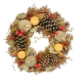 Pumpkin & Pinecone Autumn Door Wreath
