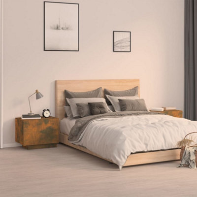 Berkfield Bedside Cabinet Smoked Oak 100X35X40 Cm Engineered Wood - image 1