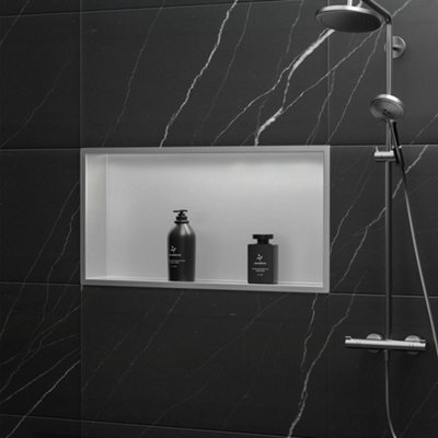 Recessed Bathroom Shelf Rea 3 30X60X10 Brush Steel - image 1