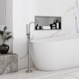 Recessed Bathroom Shelf Rea 3 30X60X10 Brush Steel - thumbnail 4