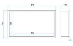 Recessed Bathroom Shelf Rea 3 30X60X10 Brush Steel - thumbnail 7