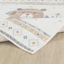 Livabliss Lillian-Kids Beige Brown Blue Orange Washable Rug For Children's Rooms 160 X 213 Cm Easy Care, Non Shedding - thumbnail 4