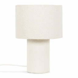 Valuelights Ash Natural Cream Boucle Bedside Table Lamp With A Drum Lampshade - thumbnail 2