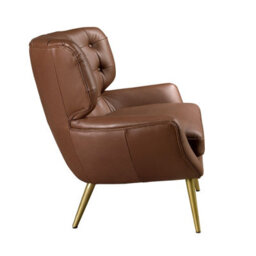 Angel Cerda Elegant Chester Armchair In Dark Brown Leather - thumbnail 5