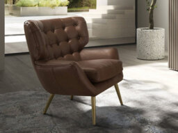 Angel Cerda Elegant Chester Armchair In Dark Brown Leather - thumbnail 2