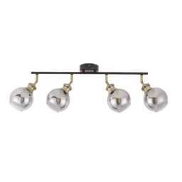 GoodHome Mebel Bar Matt Antique Brass Effect 4 Light Spotlight - thumbnail 3