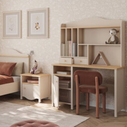 Arte Mia Sand Beige And Oak Vincenza Desk Hutch 1070 X 200 X 850mm - thumbnail 3