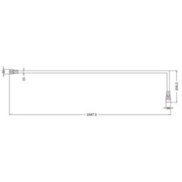 Nuie Arm22 Polished Chrome Stainless Steel Wetroom Shower Screen Support Arm (Wall-Mounted, 1000mm) - thumbnail 2