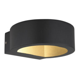 Luminosa Lighting Luminosa Slice I Outdoor Up Down Wall Lamp Matt Black Ip54 Clear Glass Shade Led 3000K