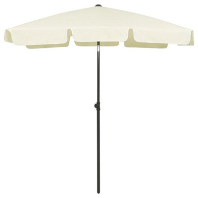 Berkfield Beach Umbrella Sand Yellow 180X120 Cm - image 1
