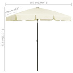Berkfield Beach Umbrella Sand Yellow 180X120 Cm - thumbnail 8