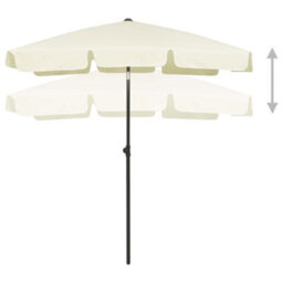 Berkfield Beach Umbrella Sand Yellow 180X120 Cm - thumbnail 3