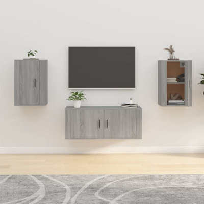 Berkfield Wall Mounted Tv Cabinets 2 Pcs Grey Sonoma 40X34.5X60 Cm - image 1