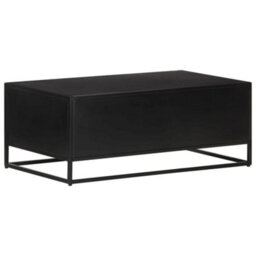 Berkfield Industrial Coffee Table 90X50X35 Cm Rough Mango Wood - thumbnail 4
