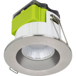 Luceco Ftype Mk2 Brushed Steel Effect Fixed Led Fire-Rated Warm White Downlight 6W Ip65, Pack Of 6