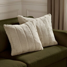 furn. Furn Empress Faux Fur Feather Filled Cushion, Oatmeal, 55 X 55Cm - thumbnail 6