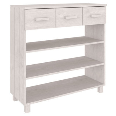 Berkfield Sturdy Console Table White 90X35X90 Cm Solid Wood Pine - image 1