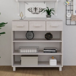 Berkfield Sturdy Console Table White 90X35X90 Cm Solid Wood Pine - thumbnail 2