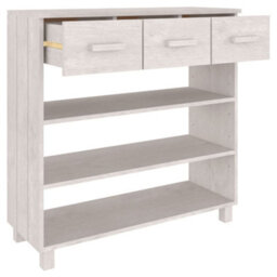Berkfield Sturdy Console Table White 90X35X90 Cm Solid Wood Pine - thumbnail 7