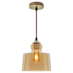 Long Life Lamps Company Modern Vintage Gold Glass Pendant Light Lamp M0225 - thumbnail 3