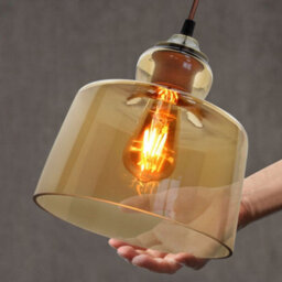 Long Life Lamps Company Modern Vintage Gold Glass Pendant Light Lamp M0225 - thumbnail 5