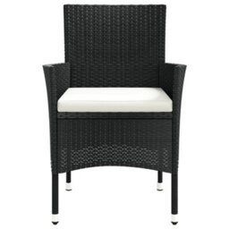 Vidaxl Garden Chairs With Cushions 2 Pcs Black Poly Rattan (Uk/ie/fi/no Only) - thumbnail 4