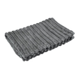 Thehotsale Luxurious Exquisite Flannel Imitation Rabbit Fur Solid Warm Reversible Fluffy Striped Throw Blanket Grey 200Cm W X 180Cm D - thumbnail 4