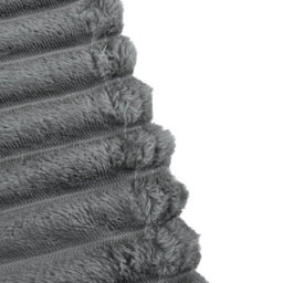 Thehotsale Luxurious Exquisite Flannel Imitation Rabbit Fur Solid Warm Reversible Fluffy Striped Throw Blanket Grey 200Cm W X 180Cm D - thumbnail 7