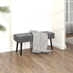 Homcom End Of Bed Bench With Thick Padding And Steel Legs For Entryway, Grey - thumbnail 7