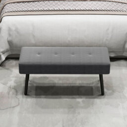 Homcom End Of Bed Bench With Thick Padding And Steel Legs For Entryway, Grey - thumbnail 8