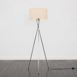 Valuelights Camden Chrome Tripod Floor Lamp With Cream Shade And Bulb - thumbnail 4