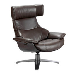 Angel Cerda Elegant Chocolate Brown Leather Swivel Recliner Armchair For Ultimate Comfort