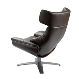 Angel Cerda Elegant Chocolate Brown Leather Swivel Recliner Armchair For Ultimate Comfort - thumbnail 6
