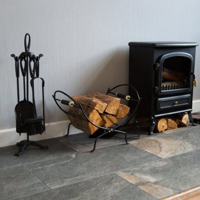 Lassic Fire Vida 5 Piece Buxton Black Companion Set - Shovel, Brush, Poker, Tong - image 1