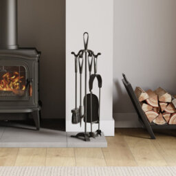 Lassic Fire Vida 5 Piece Buxton Black Companion Set - Shovel, Brush, Poker, Tong - thumbnail 3