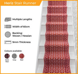 Heriz Stair Runner - Soft & Durable Carpet Runner For Stairs & Staircases, Multiple Lengths - thumbnail 2