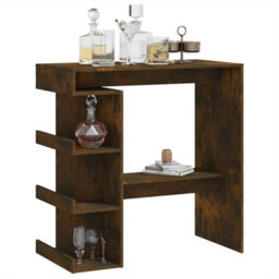 Vidaxl Bar Table With Storage Rack Smoked Oak 100X50X101.5Cm Engineered Wood - thumbnail 4