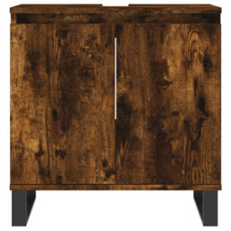 Berkfield 3 Piece Bathroom Cabinet Set Smoked Oak Engineered Wood - thumbnail 6