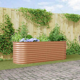 Walplus Garden Raised Bed Brown 240 X 80 X 81 Cm Steel