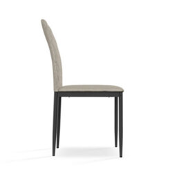 More4Homes Set Of 6 Monza Fabric Dining Chair Modern Padded Seat Metal Legs Kitchen (Beige) - thumbnail 4
