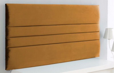 "Adore Designs Zona Plush Velvet 6Ft Super King 20"" Headboard -  Turmeric"