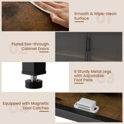 Kitchen Modern Sideboard Wine Coffee Bar Cabinet - thumbnail 5