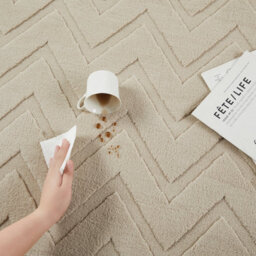 Bedlooms Beige High Low Pile Rug 200X290Cm, Soft Thick Piles,  Diamond Pattern, Modern Area Rugs And Living Room Rug - thumbnail 6