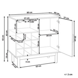 Wyld And Coco Light Brown Rattan Front Sideboard With 9-Bottle Wine Rack And Glass Holders - thumbnail 4