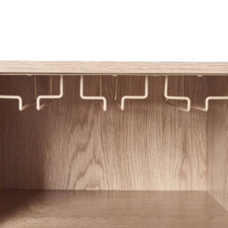 Wyld And Coco Light Brown Rattan Front Sideboard With 9-Bottle Wine Rack And Glass Holders - thumbnail 8