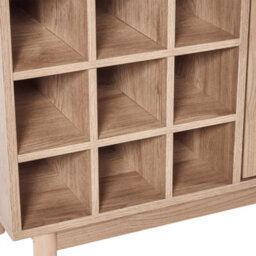 Wyld And Coco Light Brown Rattan Front Sideboard With 9-Bottle Wine Rack And Glass Holders - thumbnail 9